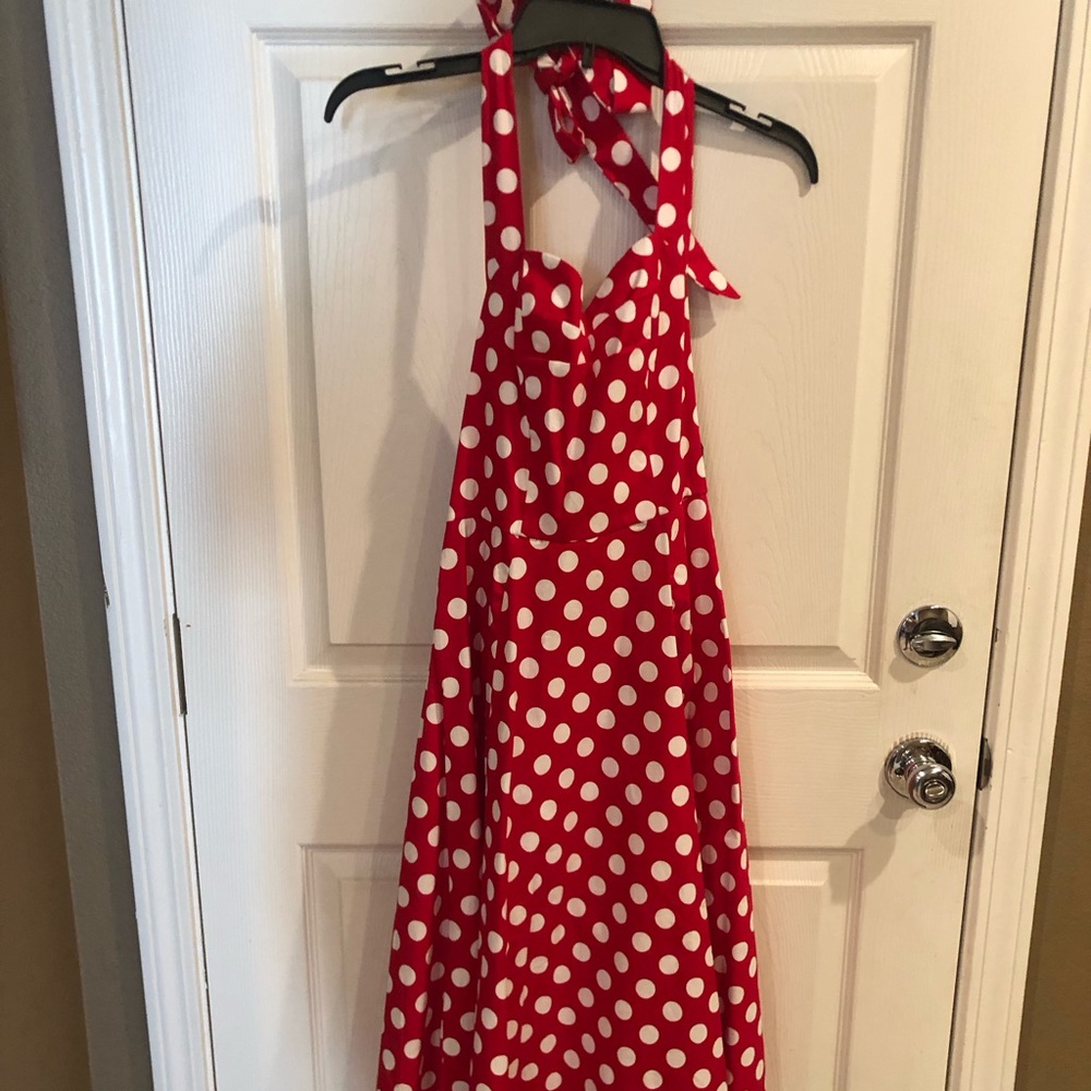 Medium NWT Anni Coco vintage style halter polka dot